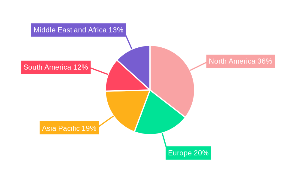 Cased Hole Logging Services Market Market Share by Region - Global Geographic Distribution