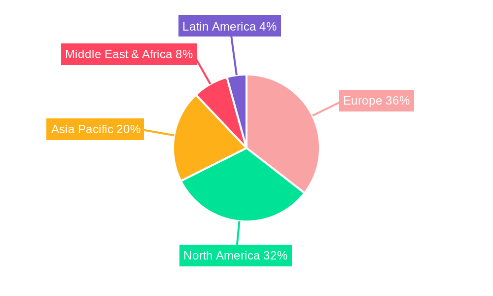 Europe Inflight Systems Market Market Share by Region - Global Geographic Distribution