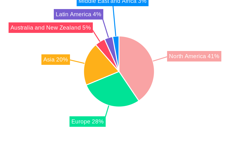 Machine Learning as a Service Market Market Share by Region - Global Geographic Distribution