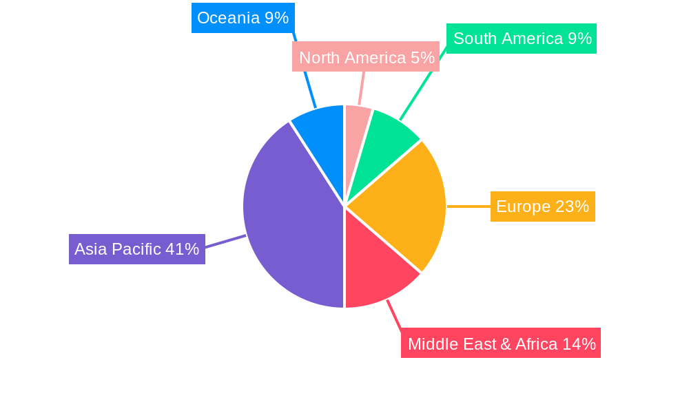 Solar Energy Market in New Zealand Market Share by Region - Global Geographic Distribution