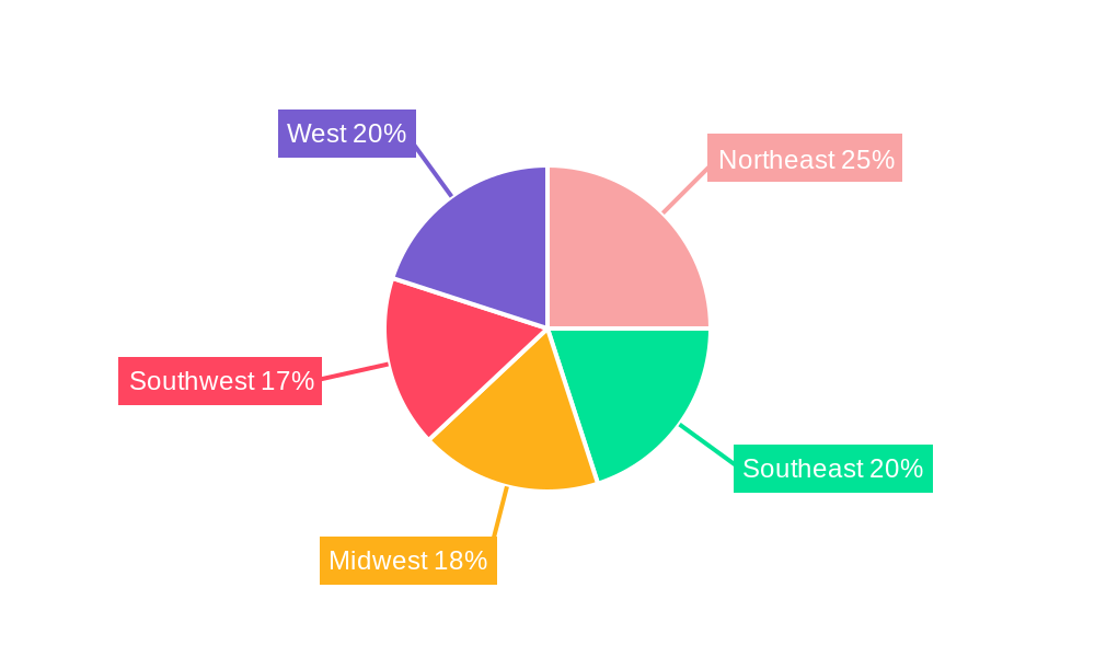 US Hospitality Market Market Share by Region - Global Geographic Distribution