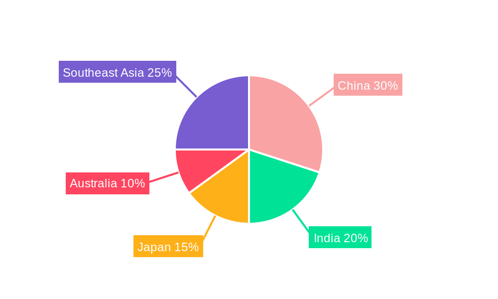 Asia-Pacific MICE Business Tourism Market Market Share by Region - Global Geographic Distribution