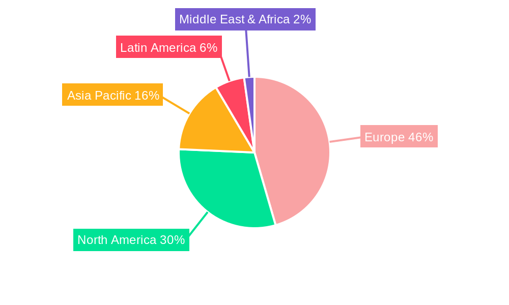 Europe Fortified Beverages Industry Market Share by Region - Global Geographic Distribution