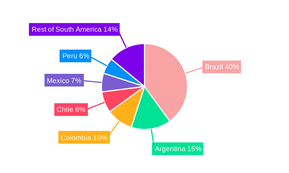 South America Membrane Water Treatment Chemicals Market Market Share by Region - Global Geographic Distribution
