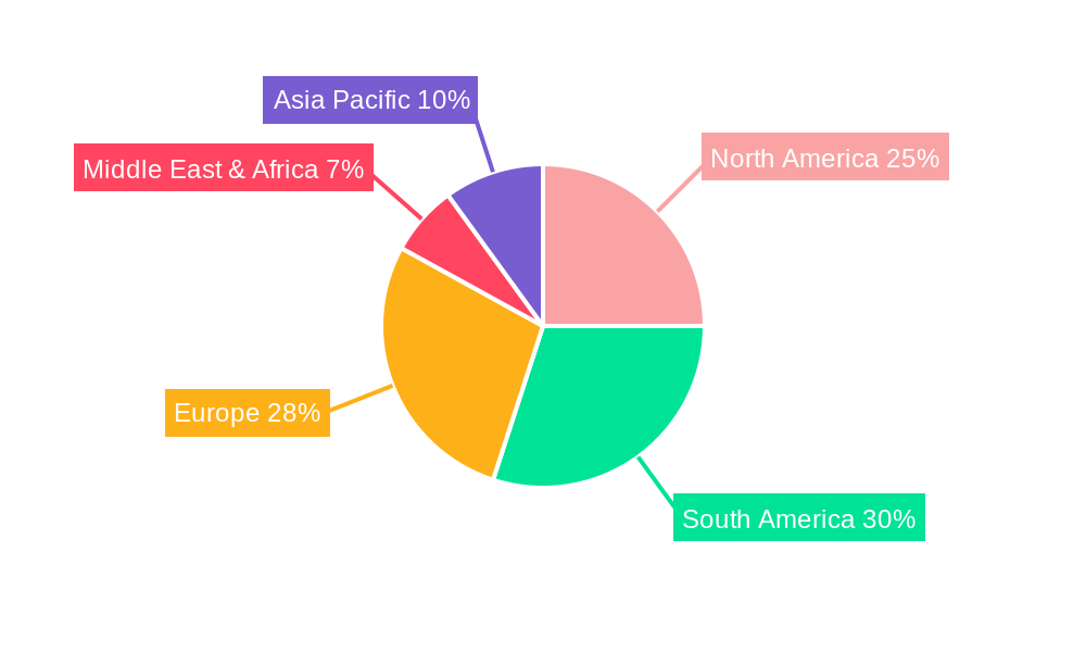 South and Central America Smart Grid Security Market Market Share by Region - Global Geographic Distribution