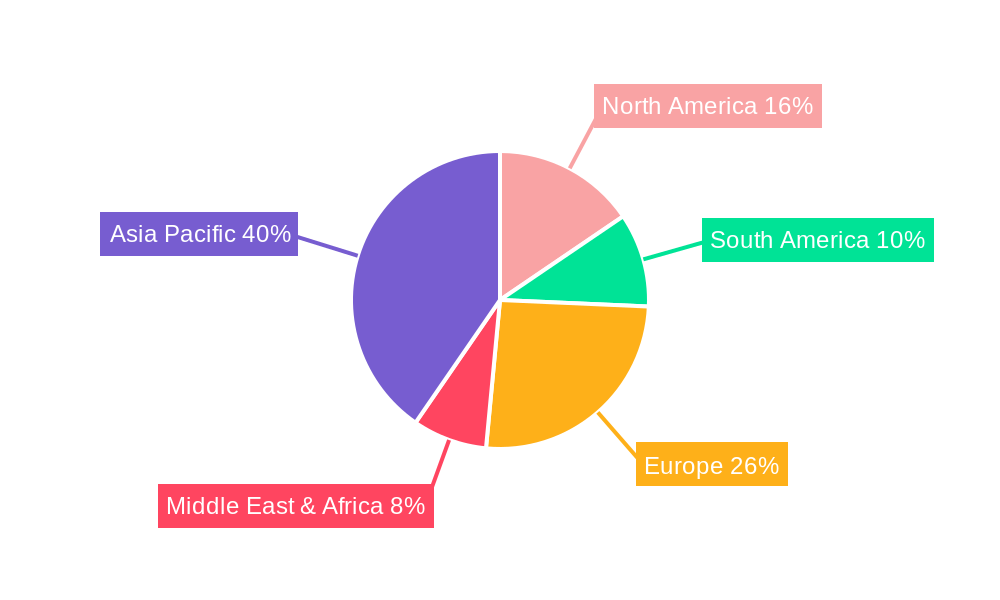 Southeast Asia Savory Snacks Market Market Share by Region - Global Geographic Distribution